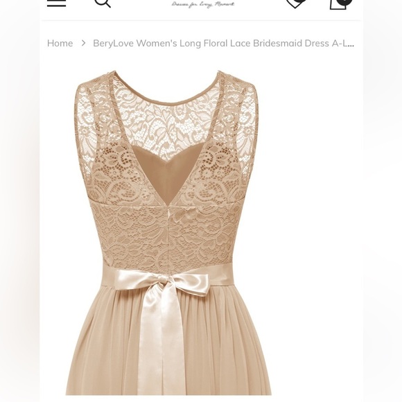 BeryLove  Long Floral Lace Bridesmaid Dress A-line Swing Formal Party Dress new - Picture 3 of 8